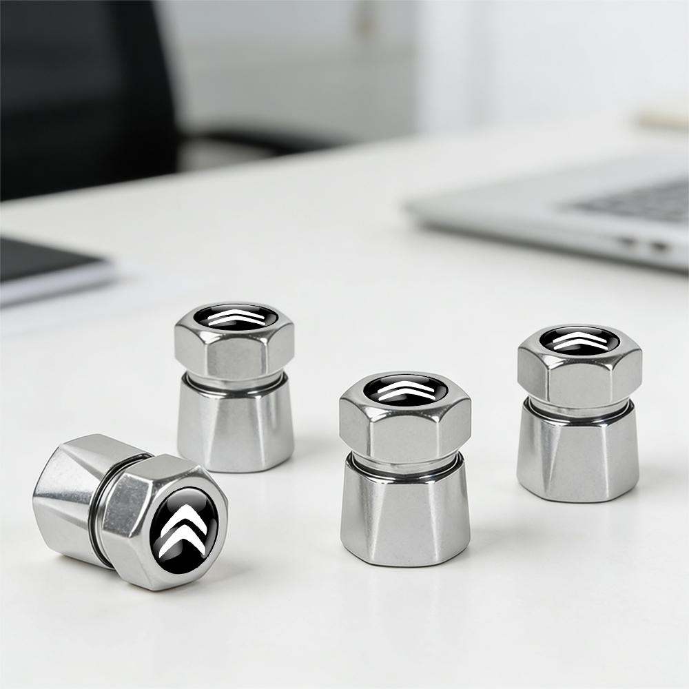 4Pcs Aluminum Car Tire Valve Caps Diamond Tyre Valve Airtight Cover Waterproof Dust For Citroen C1 C3 C4 Picasso C4L Motorcycles WH0