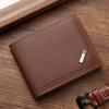 Men's Short Frosted Leather Wallet, Multi-Slot Coin Pocket Photo Holder Small Men's Wallet