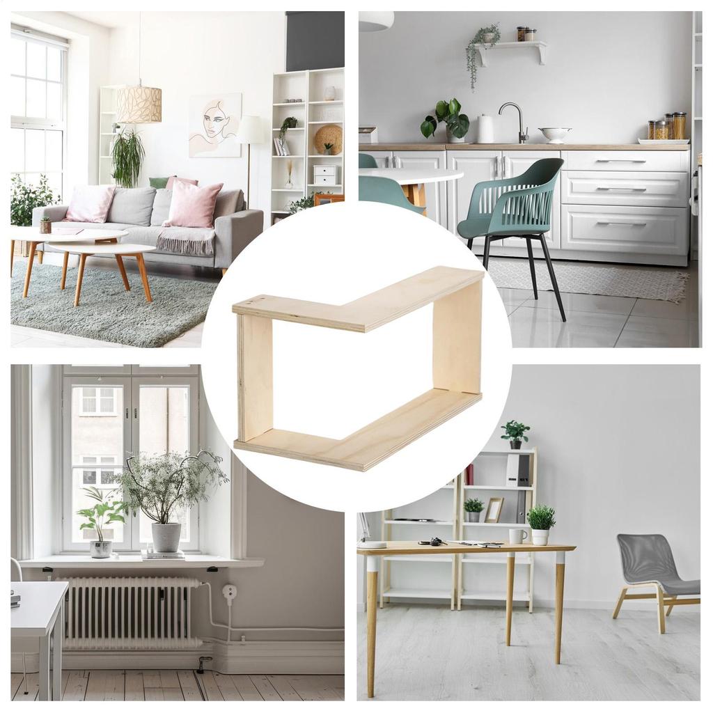 Угловая настенная полка Деревянная Двухъярусная Органайзер для цветочных горшков Настенная полка для демонстрации пластинок Для квартиры Домашний офис Спальня Кухня