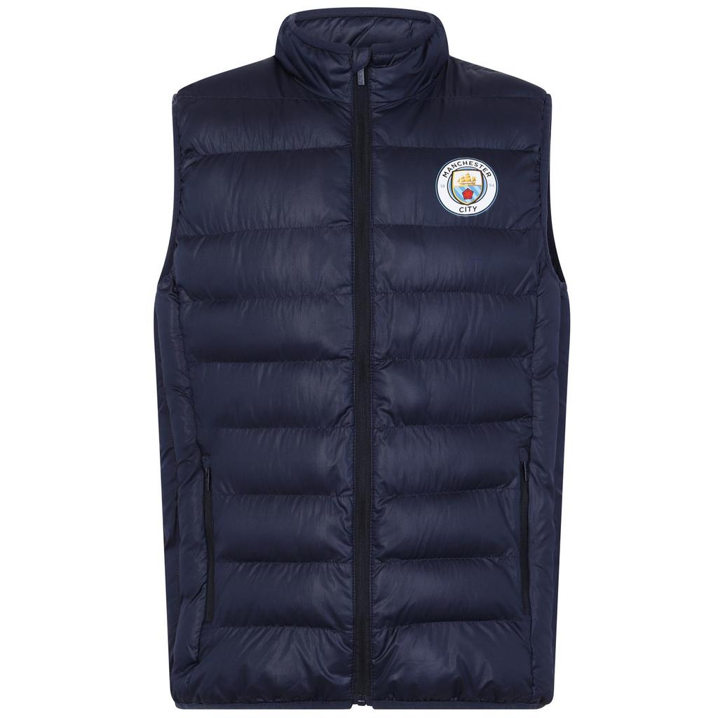 Manchester City FC Mens Crest Padded Gilet