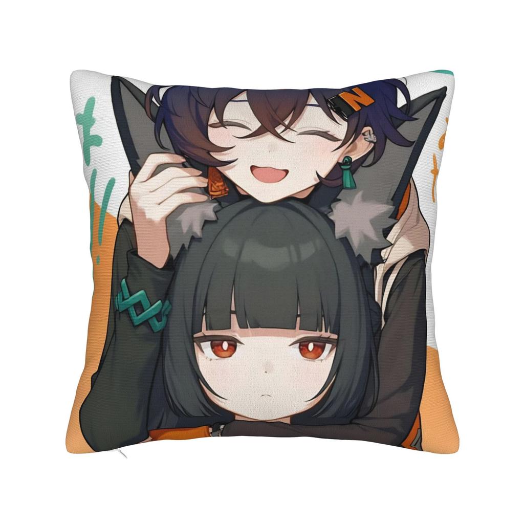Zenless Zone Zero Ellen Joe Chibi Head Morcaworks Pillowcase Soft Polyester Cushion Cover Decoration Pillow Case Cover Car