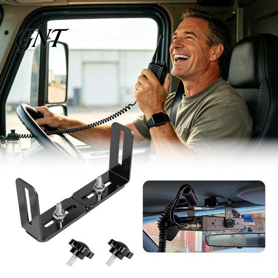 Vehicle Equipment Mount for Scanners Universal CB Radio Bracket, Adjustable 6-10 Inch Heavy Duty Durable Black Metal Mounting Kit Device Holder, Slide