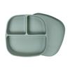Lalabee Silicone Suction Baby Food Tray, Green, Food Tray + Food Tray Cover, Popular Korean Parenting Items