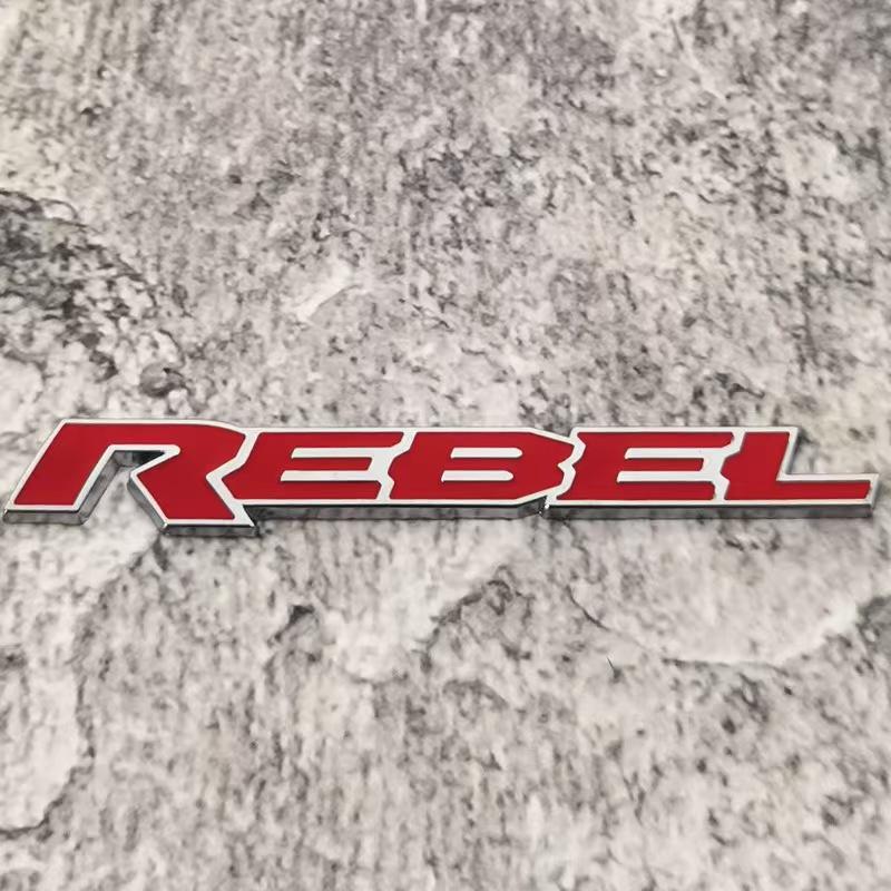 Modified REBEL letter car emblem 3D metal REBEL English body sticker personalized letter car sticker