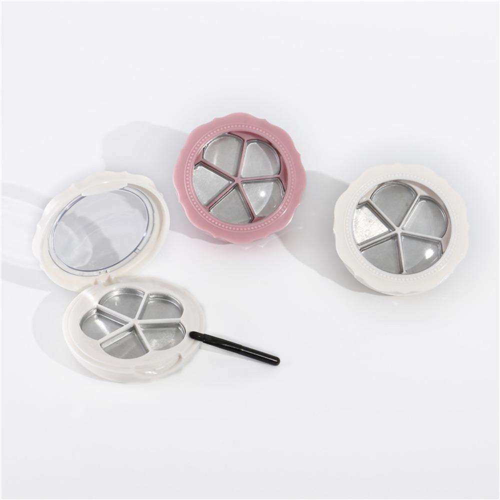 Flower Shape Empty Eyeshadow Case with Mirror Lipstick Box Cute Cosmetic Sample Container Outdoor