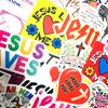 50pcs Catholic God Jesus Loves Me Art Style Stickers for Mobile Phone Laptop Luggage Guitar Case Skateboard Decals Stickers