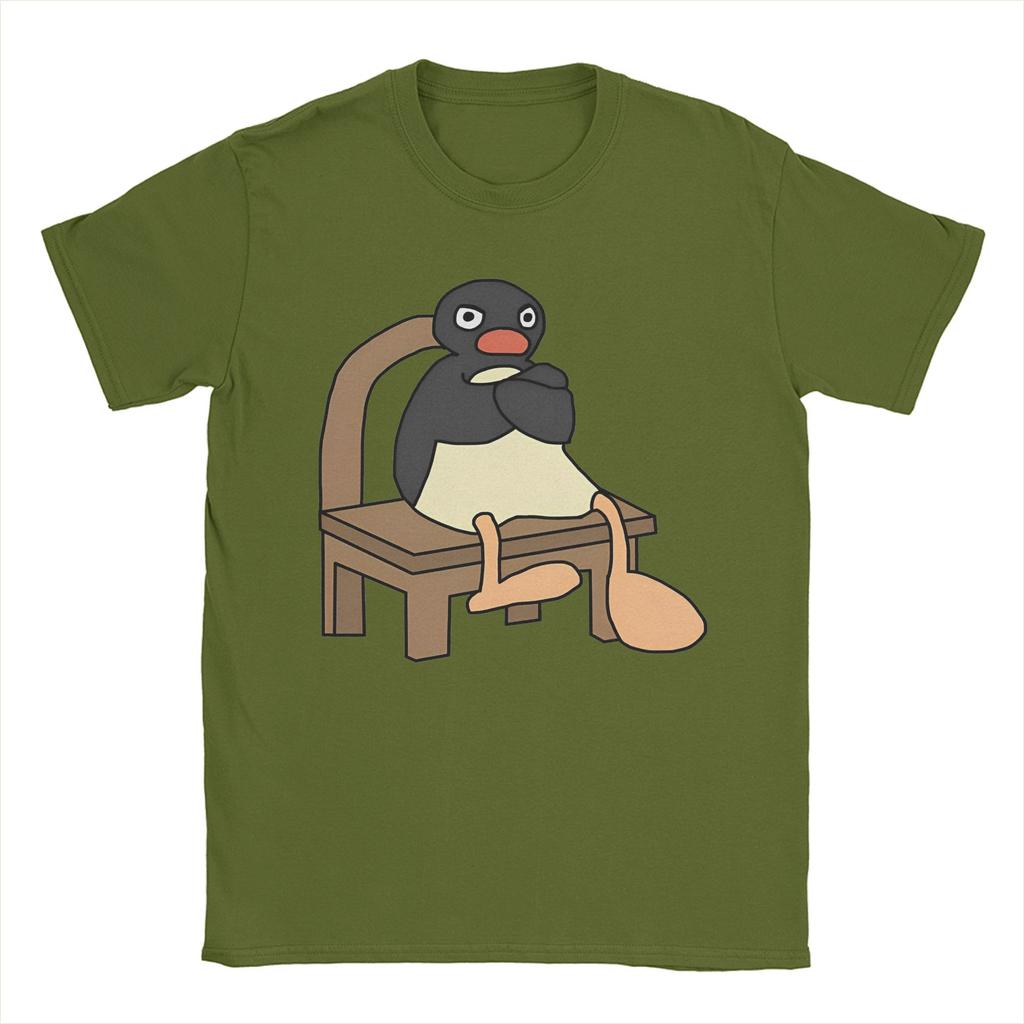 Мужская и женская футболка с принтом Angry Pingu, футболка из 100% хлопка, футболки, одежда