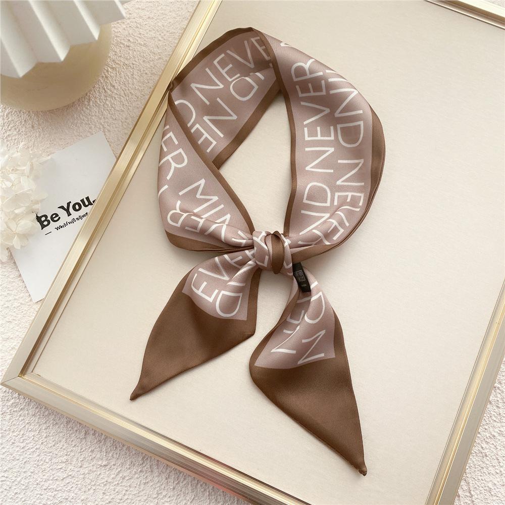 Новые шарфы Шелковые шарфы Женские весенние и осенние длинные декоративные профессиональные шарфы Летние тонкие стили в сочетании с рубашками Стильные