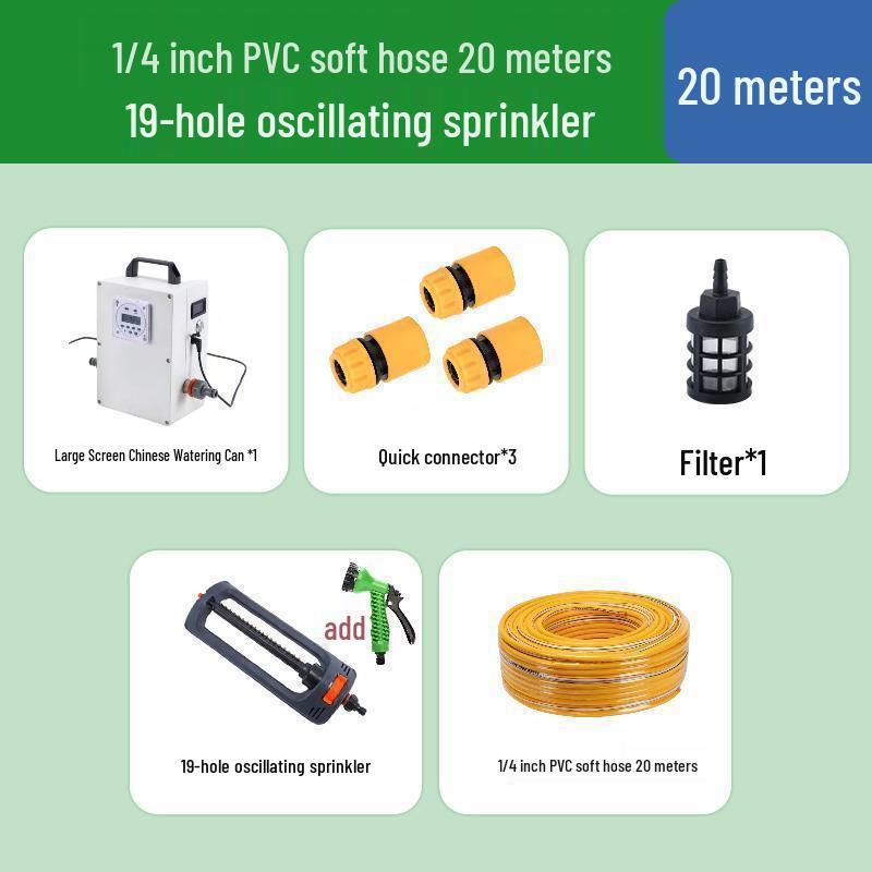 Solar-Powered Automatic Plant Watering System with Drip Irrigation and Sprinkler for Gardens