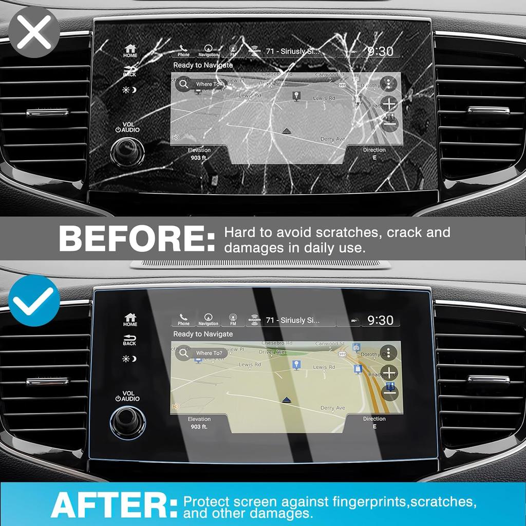 Karltys 2 Собранный протектор экрана, применимый 2019-2022 Honda Pilot/2019-2024 Passport8 дюймов сенсорный экран, 9H закаленное стекло защитная пленка для экрана