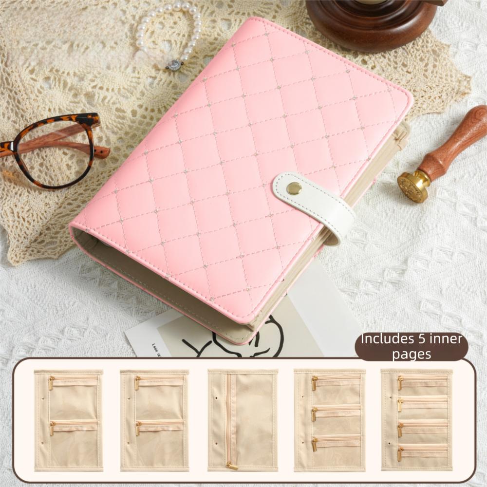 PU Leather Jewellery Binder Zipper Jewelry Organizer Roll Creative Jewelry Storage Bag Necklace