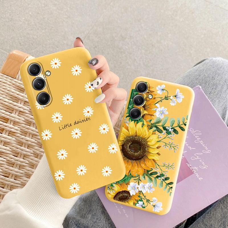 Мягкий силиконовый чехол Sunflower для Xiaomi Redmi Note 13 Pro 13C Poco C65 Samsung A35 A55 M35 Huawei Honor 200 Realme Camera Защитный противоударный чехол