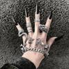 4Pcs/Set Gothic Steampunk Snake Midi Ring Set Vintage Punk Metal Knuckle Joint Rings For Women Boho Party Jewelry Anillos