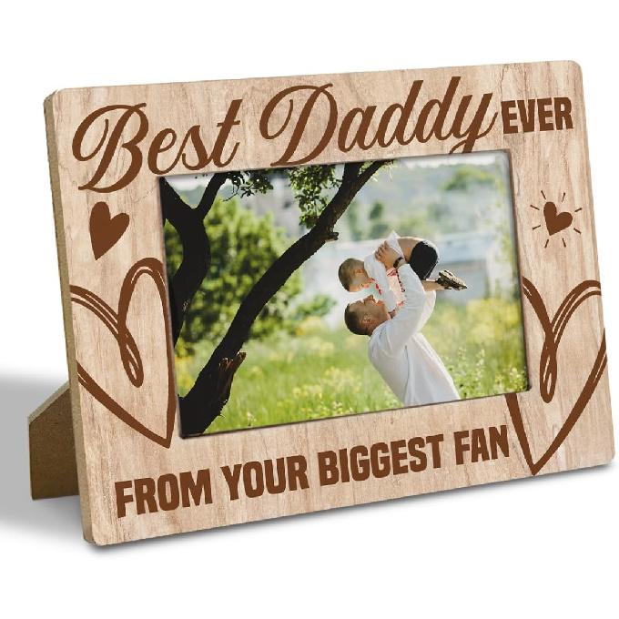 Grandpa Birthday Gift, “I Love My Grandpa, 4x6 Inch Rustic Wooden Picture Frame Tabletop Display, Heartfelt Gift for Grandparent's Day, Birthday,