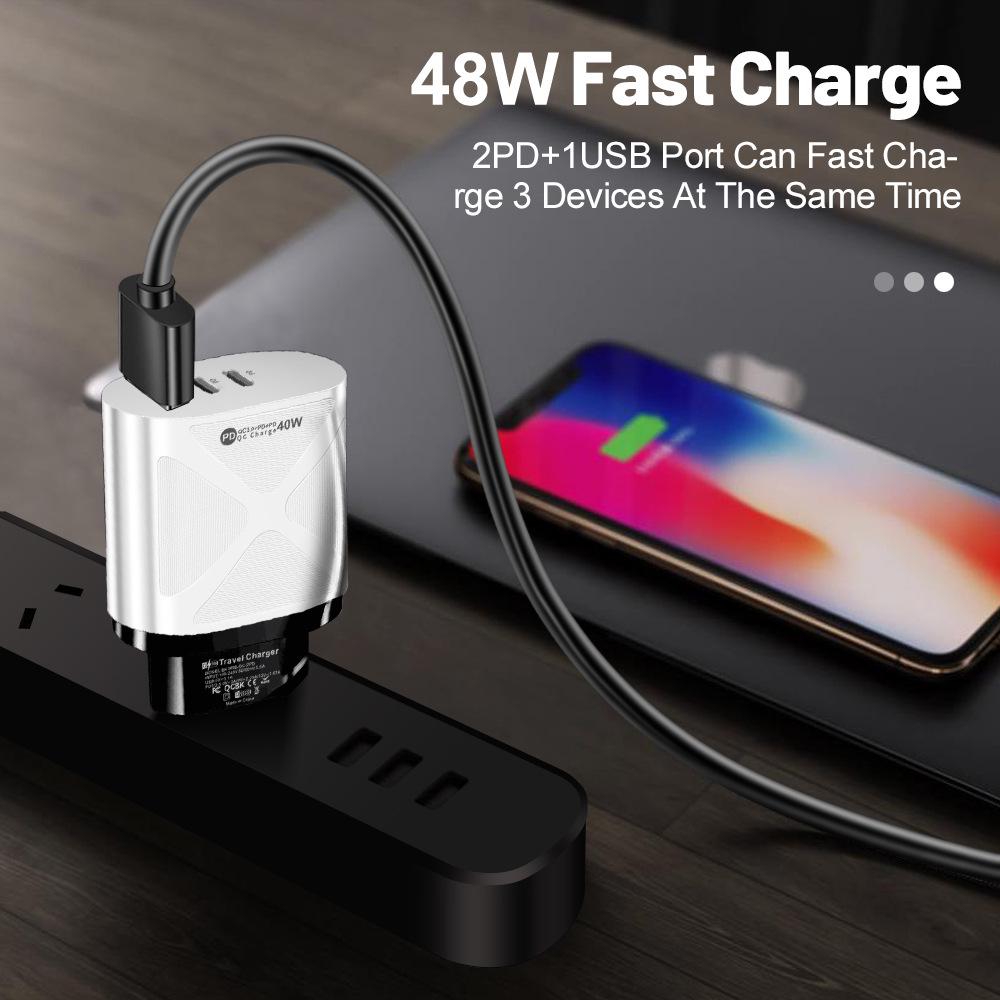 Universal Charger with 1U+2PD | Compatible with Australian, European, American, and British Power Adapters