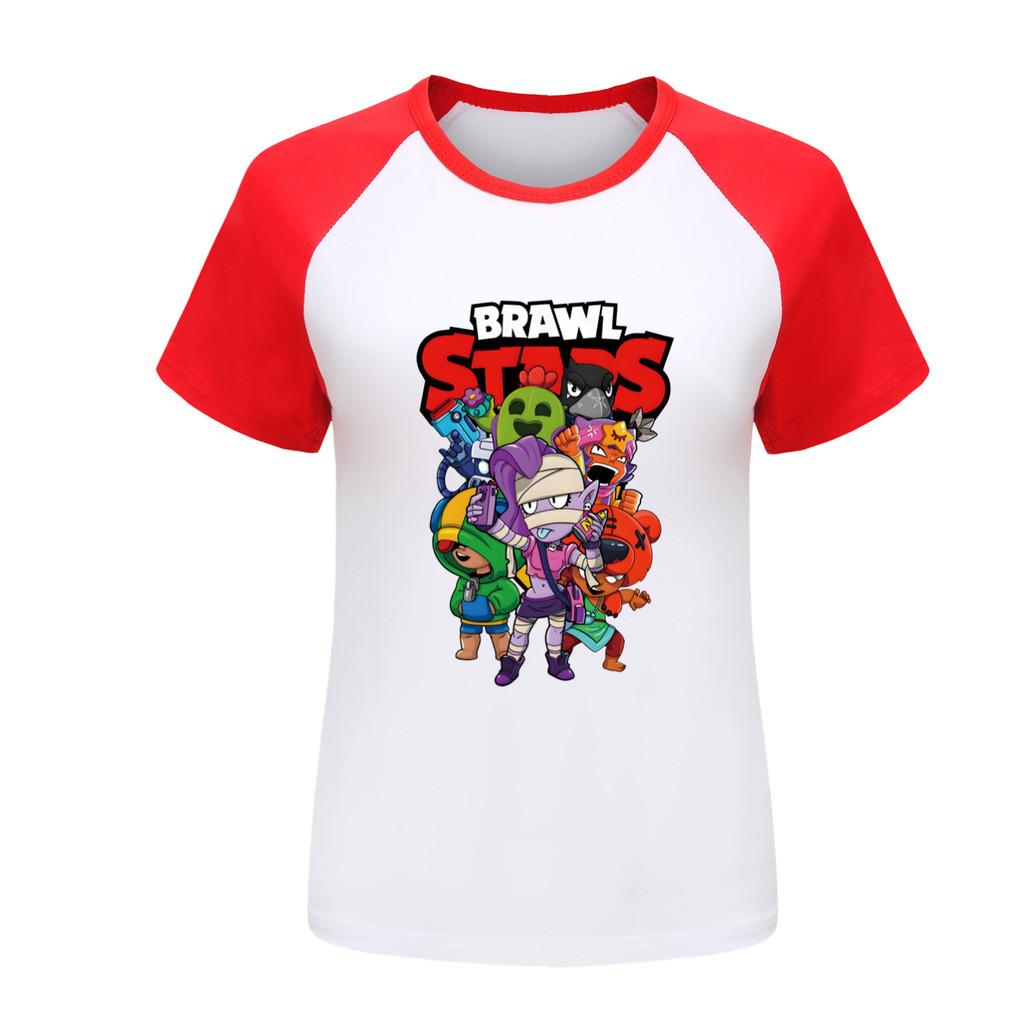 4094 Футболка с принтом Brawl Stars для мальчиков и девочек, с рукавами реглан