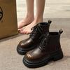 Ботинки женские модные и удобные летние тонкие толстые с юбкой ретро короткие ботинки