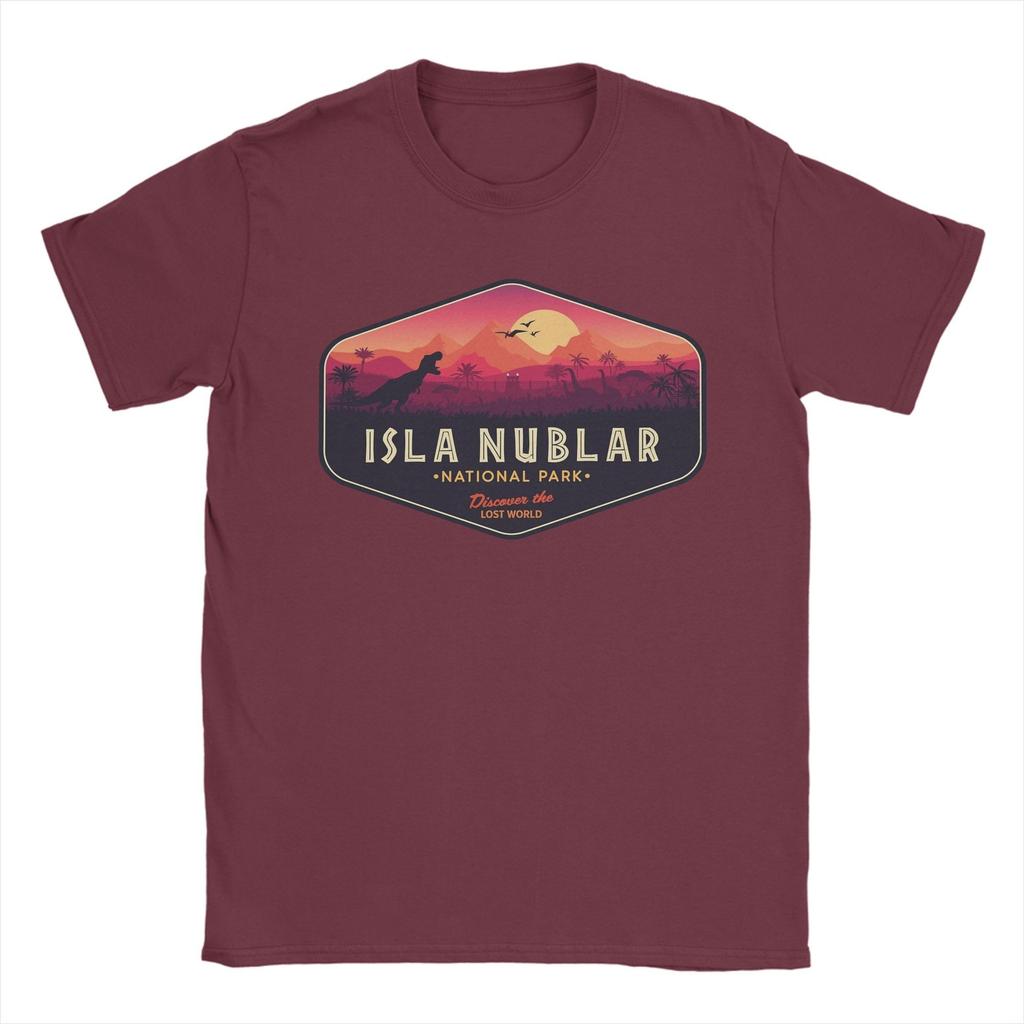 Isla Nublar National Park Badge Jurassic Park T Shirts Unisex Cotton Vintage TShirt O Neck Tee Shirt Short Sleeve Tops Summer