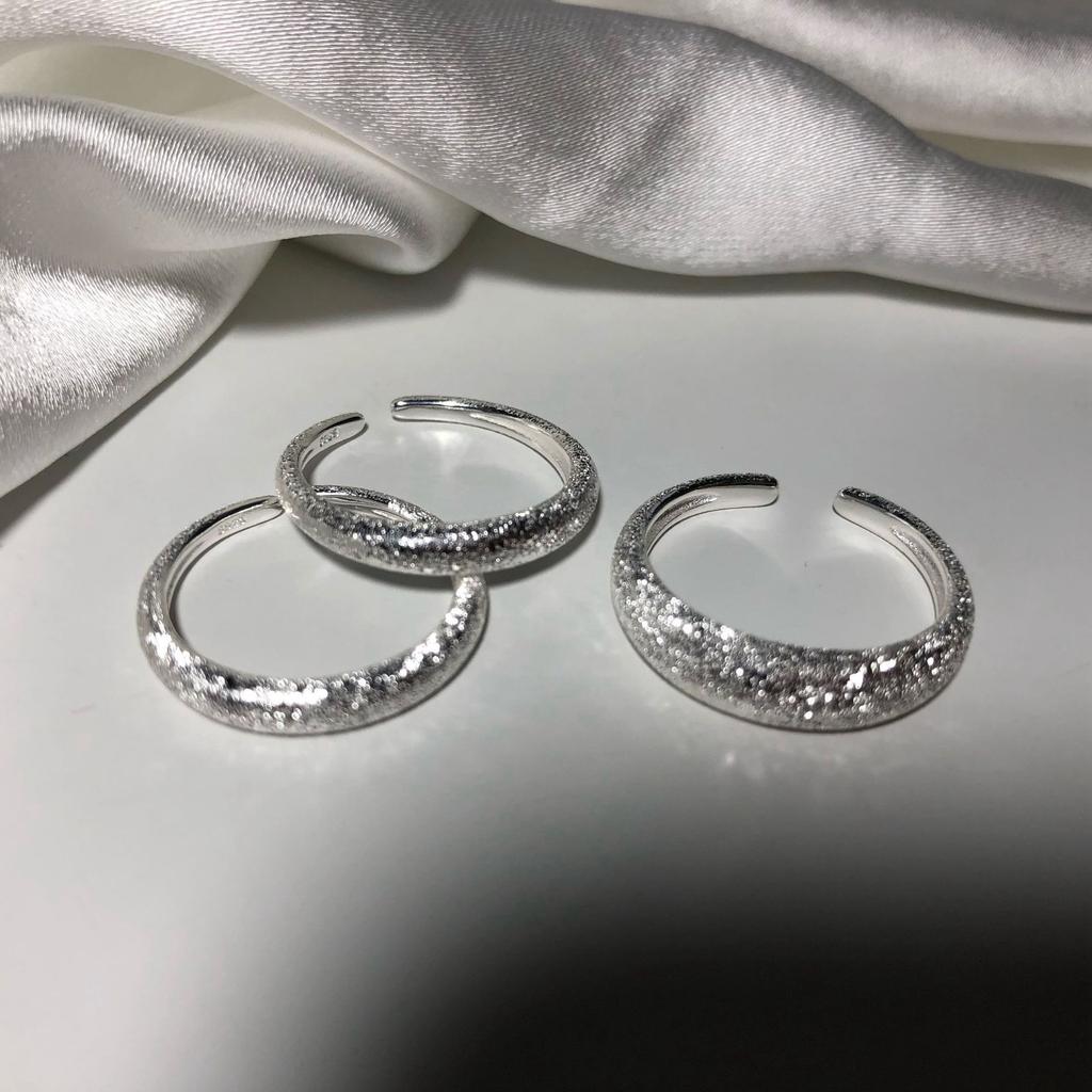 Real 925 Sterling Silver Flash Open Ring Women Fashion Jewelry Adjustable Ring for Girl Friend Gift Couple's Wedding Party Ring