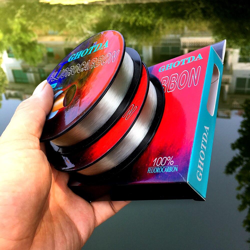 GHOTDA 100% FLUROCARBON Fishing Line 0.6#-8.0# 100M Super Strength Fishing Lines Strong Wear Resistance