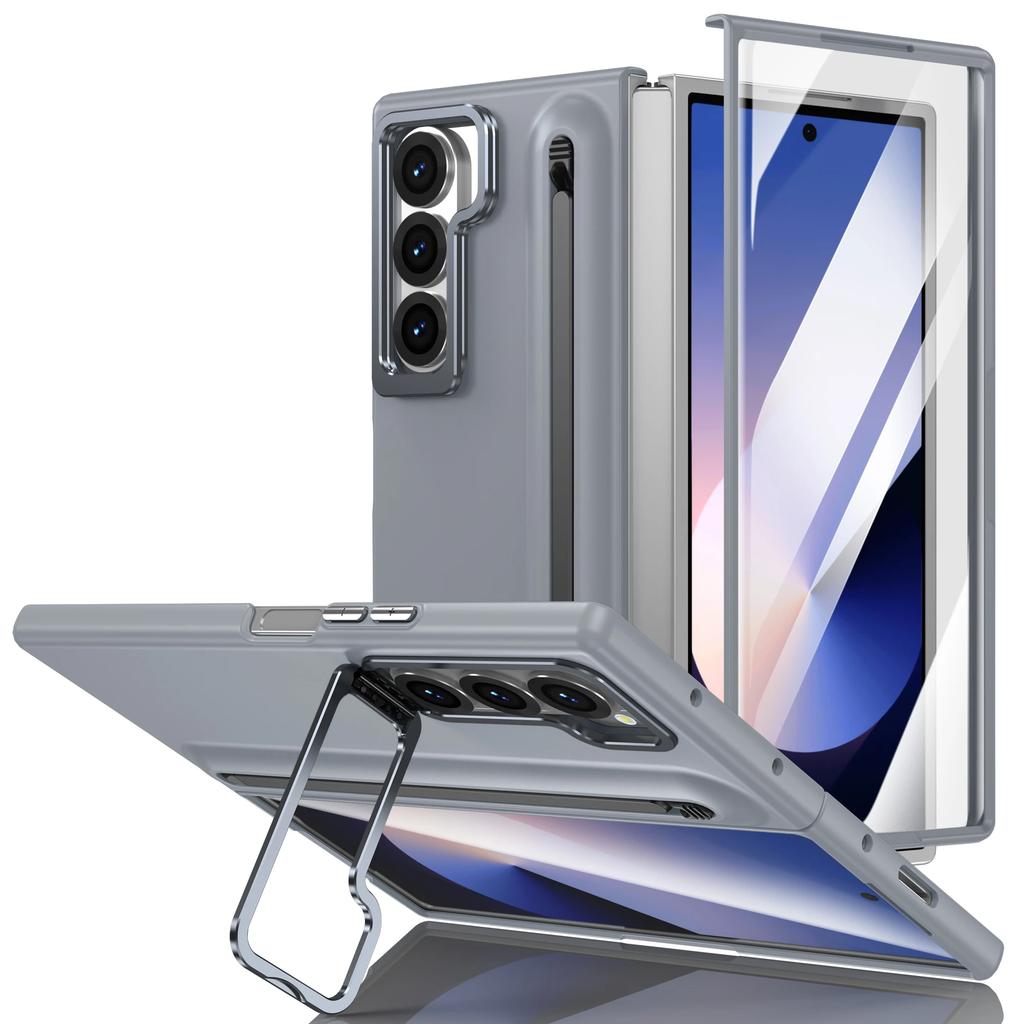 Чехол-держатель на запястье из кожи для Samsung Galaxy Z Fold 8 Ultra 7 6 5 4 3 Металлическая подставка для объектива Защитное стекло для экрана Защитная крышка