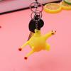 Funny Mini Chicken Keychain Soft Squeezable Toy Plastic Hen And Egg Stress Relief Toy Novelty Gag Gift for Kids And Adults