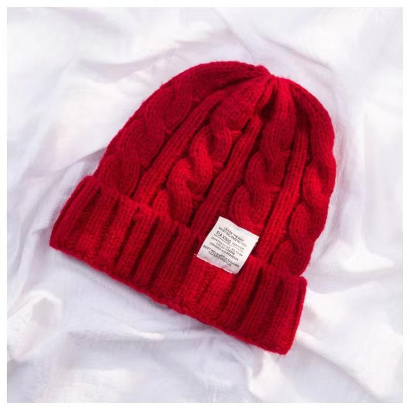 Hat Women's Autumn and Winter Warm Candy Colored Knitted Hat Yarn Hat