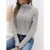 Women's High Collar Sweater - Soft Elastic Pullover, Essential Solid Color Top for Autumn and Winter, Hand Washed, Comfortable and Fitted
