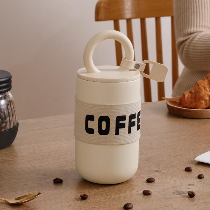 Портативная кружка для кофе из нержавеющей стали 304, грелка, модная симпатичная термос-бутылка 460 мл, термокружка для кофе