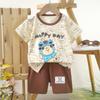 Children's Casual Short-sleeved Summer Cotton T-shirt Set for Boys and Girls