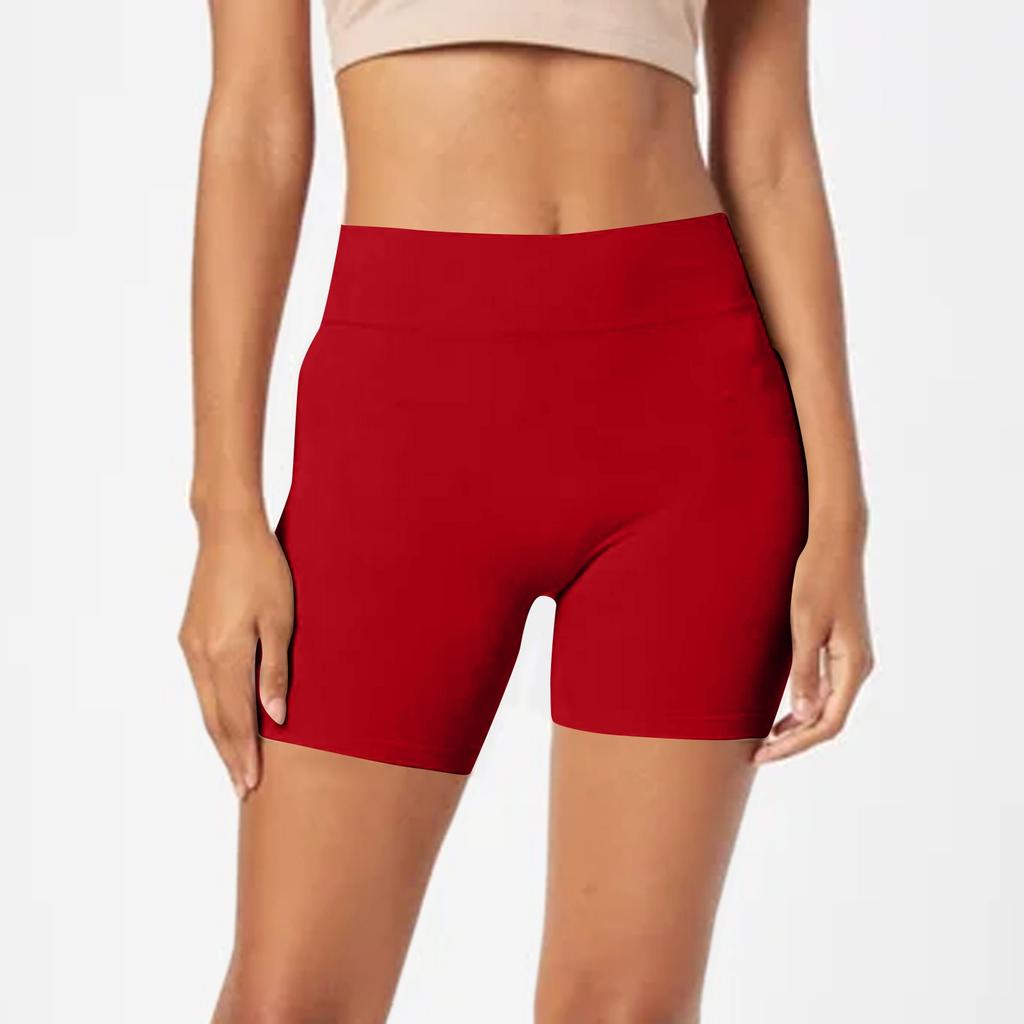 Women's Casual Peach Butt Yoga Shorts High Waist Pocket Sports Fitness Nude High Bounce Running Quick Dry Three-quarter Pants