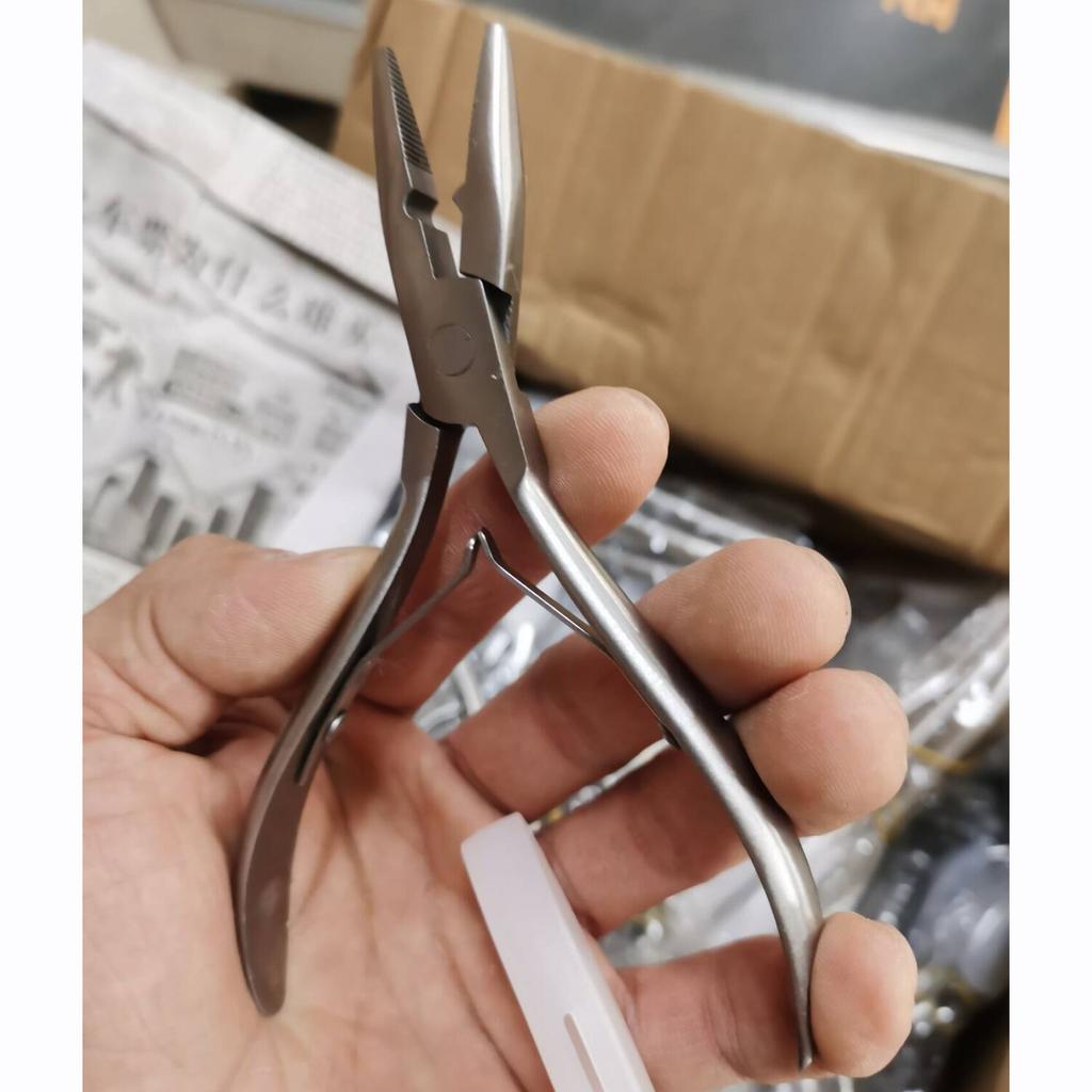 1 шт. НОВЫЕ плоскогубцы из нержавеющей стали для наращивания волос, серебряные, маленького размера, микрокольца, бусины, инструменты для застегивания, плоскогубцы