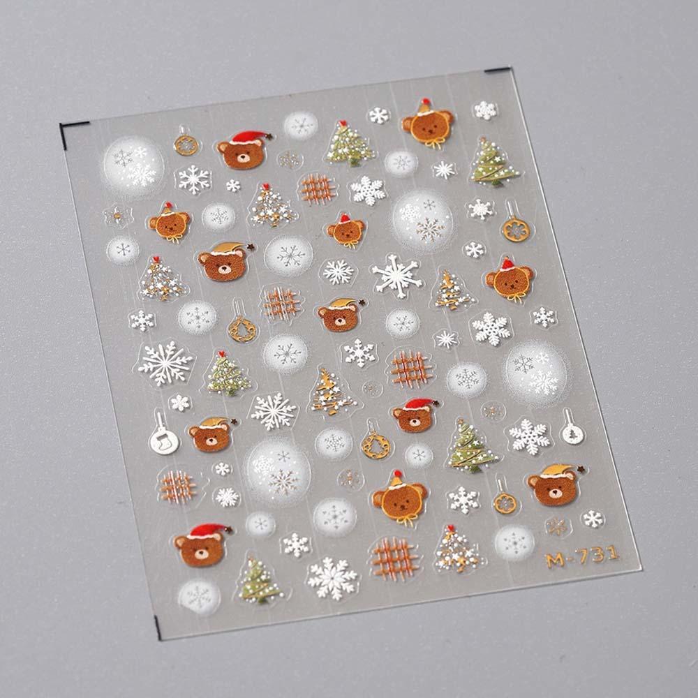 Cartoon Christmas Nail Decals Santa Claus Xmas Nail Decorations Christmas Nail Stickers  Winter