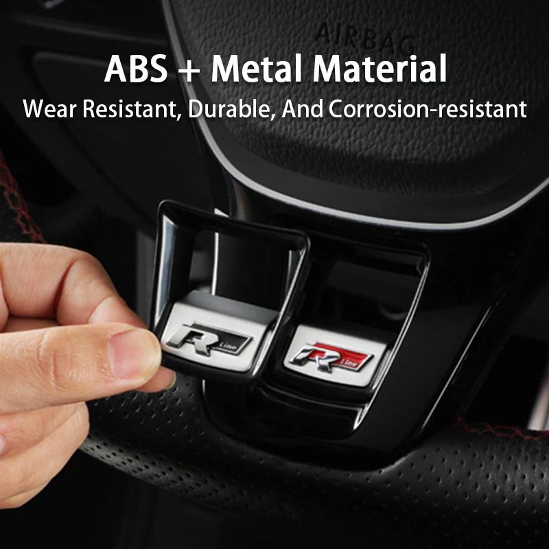 T322026 Hot VOLKSWAGEN R Line Steeling Wheel Cover Rline Badge Emblem Decorative Sequins Car Styling For VW Arteon Magaton Passat B