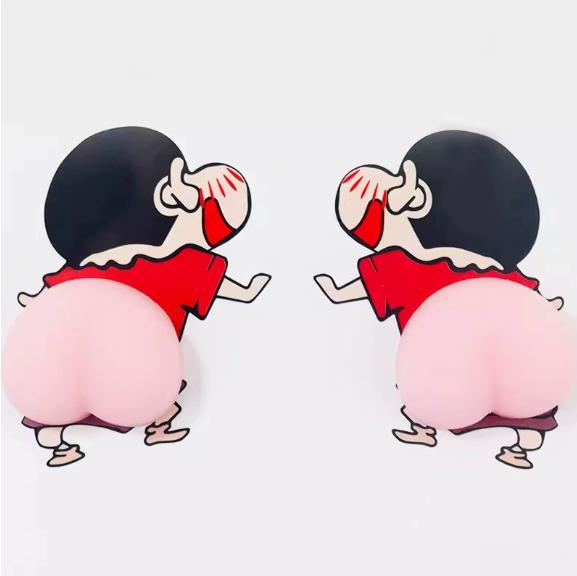 Cartoon 3D Stereo Butt Stickers Multifunctional Silicone Car Anti-Collision Pads Auto Bumper Protector Decals