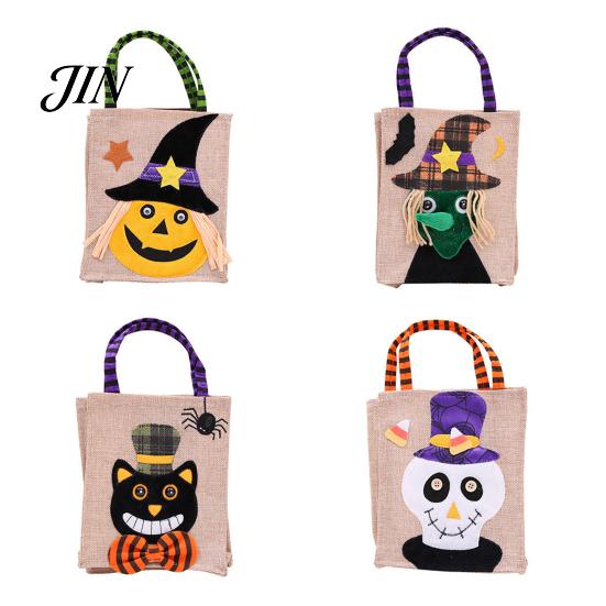 Eco-friendly Halloween Bags Trick or Treat Bags, Kids Candy Non Woven Pumpkin Ghost Handbag for Tote, Reusable Goodie Spooky Party Favor Gift