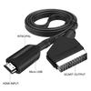 Адаптер HDMI-SCART, аудио-видео кабель-конвертер 1 м, поддержка PAL/NTSC для HDTV DVD Box, преобразователь сигнала SCART с кабелем питания
