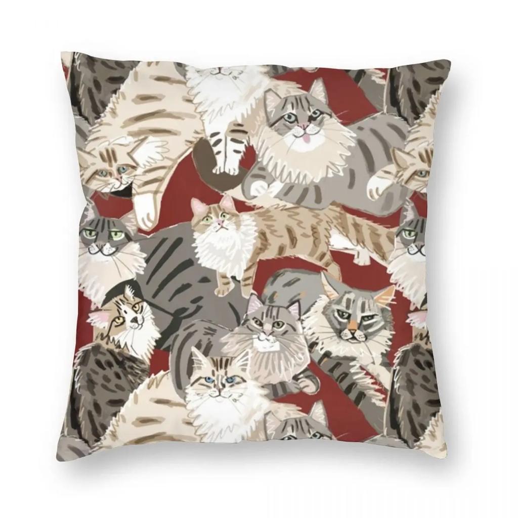 Кошачий Рай Милые Котики Домашние Животные Наволочка Принт Полиэстер Наволочка для Подушки Декорации Наволочка Спальня На молнии ''