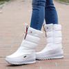 Winter Snow Boots Women's High Cotton Boots Winter Thickened Waterproof and Anti-skid Plush Large Cotton Shoes Thickened