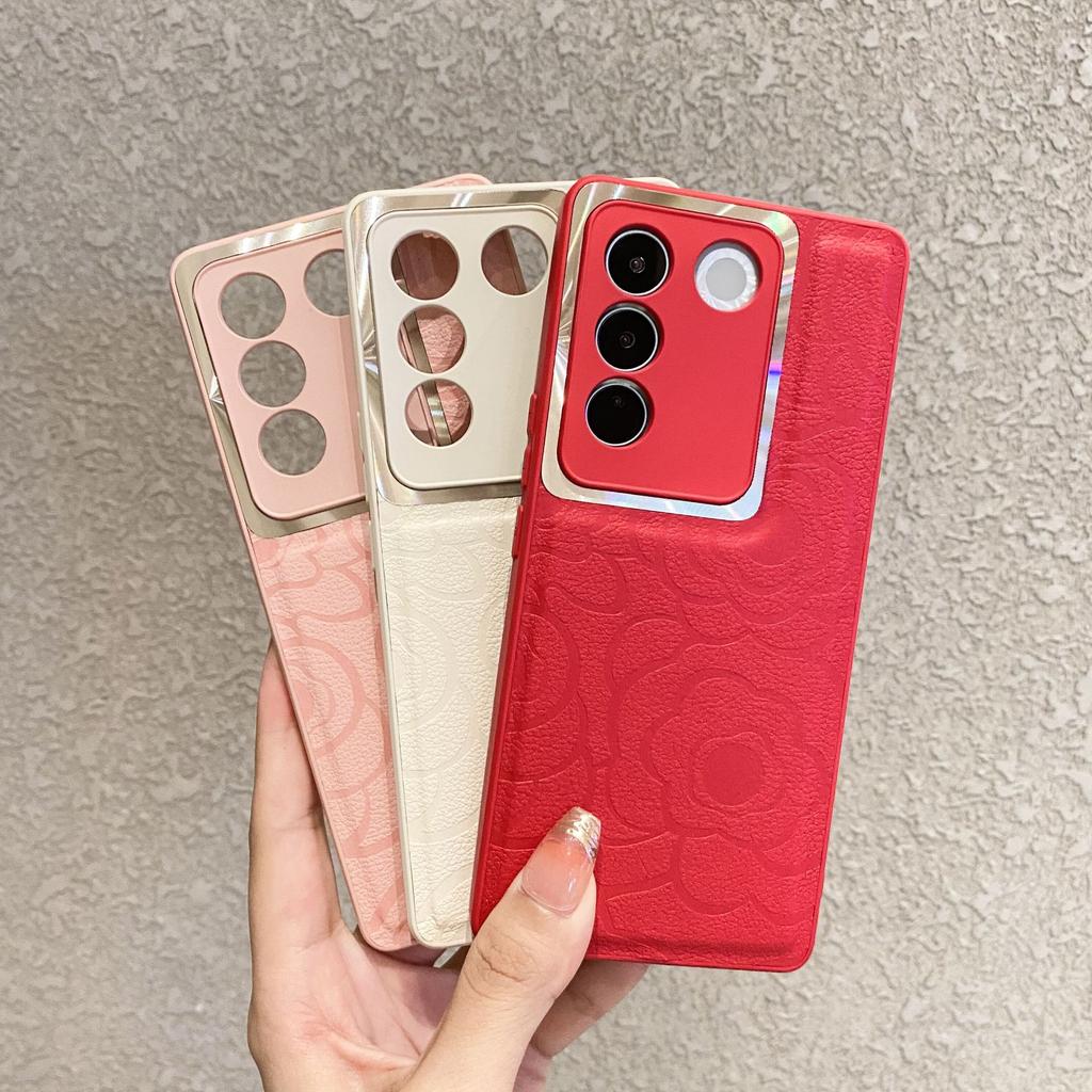 Подходит для чехла для телефона VivoX200 Камелия Полная упаковка S20PRO Кожаный с тиснением X100spro Чехол с защитой от падения