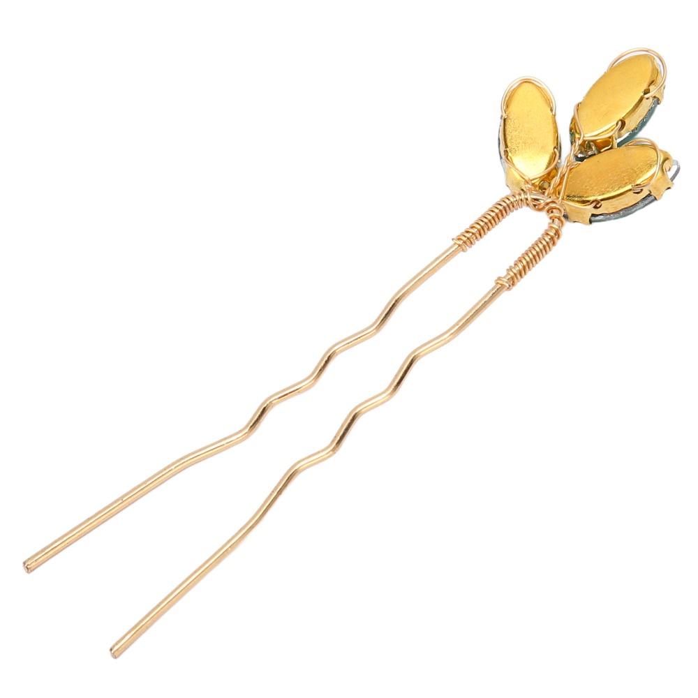 5pcs Vintage Design Wedding Hair Piece Green Rhinestone Hair Jewelry Rhinestone Hair Pin Bride