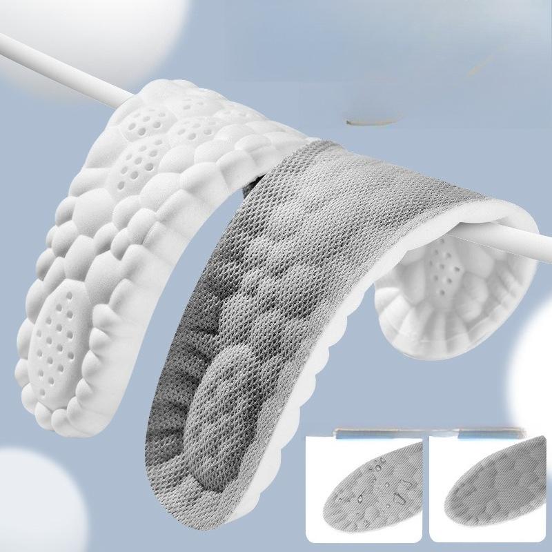 3pair Step on Insole Comfortable Massage Sports High Elastic Shock  Antibacterial Deodorant Sweat   Men Shoes Height Increase