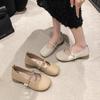 Flat Single Shoes Women's 2025 New Summer Shoes Grandma Shoes with Skirts Soft Soles Pearl Pregnant Women Mary Jane Shoes