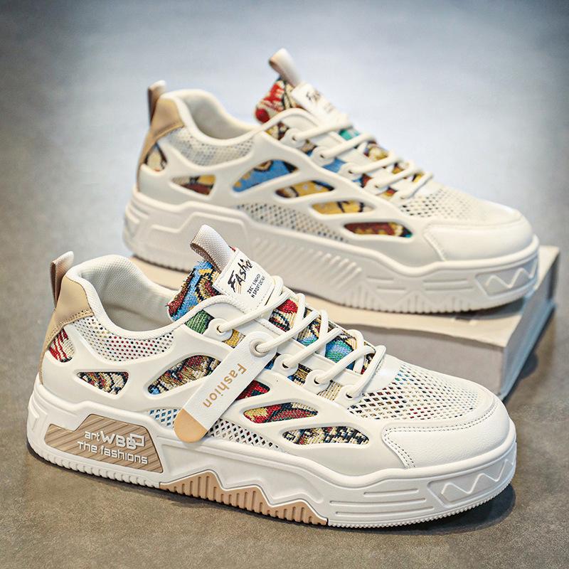 Мужская обувь Сетчатый дизайн Мужские кеды Бренд Tide Спорт и отдых Маленькие белые кеды Tide