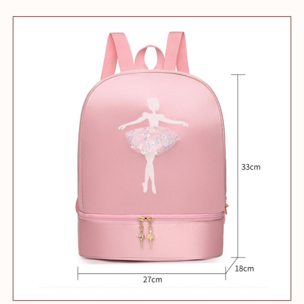 Двойная балетная сумка на плечо для девочек, сумка для танцев балерины для детей, рюкзак для хранения для латинских танцев, сумки для балета и танцев для девочек