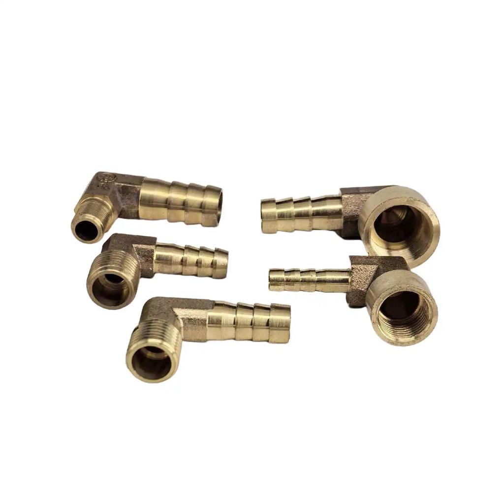 2 шт. Угловой фитинг для шланга Вн.Диам. 3-25 мм с бородкой к 1/8" 1/4" 3/8" 1/2" 3/4" BSP M6 M8 M10 M12 M14 M16 Наружная/Внутренняя шестигранная латунная трубная арматура