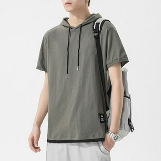 Мужская футболка свободного кроя, минималистичная, с круглым вырезом, однотонная, летняя, с коротким рукавом