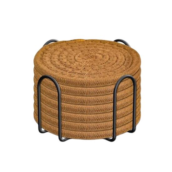 8Pcs Trivets Set for Hot Dishes Cotton Woven Pot Holders Heat Resistant Hot Pads Non-Slip Kitchen Table Protector for Counter