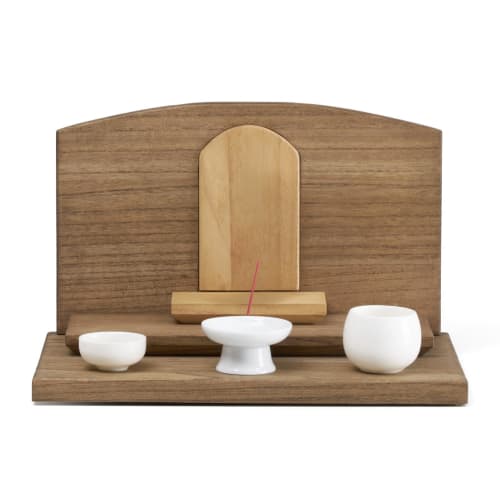 KIRIGEN Buddhist Altar, Open-Style, Modern, Contemporary Buddhist Altar, Memorial Stage, All-Paulownia Wood, Original Offering Stand, Brown, TQ-FT-OP-