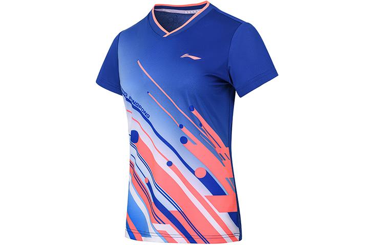 Li Ning Одежда для настольного тенниса женская Dream Blue с V-образным вырезом, умеренная, AAYS018-3